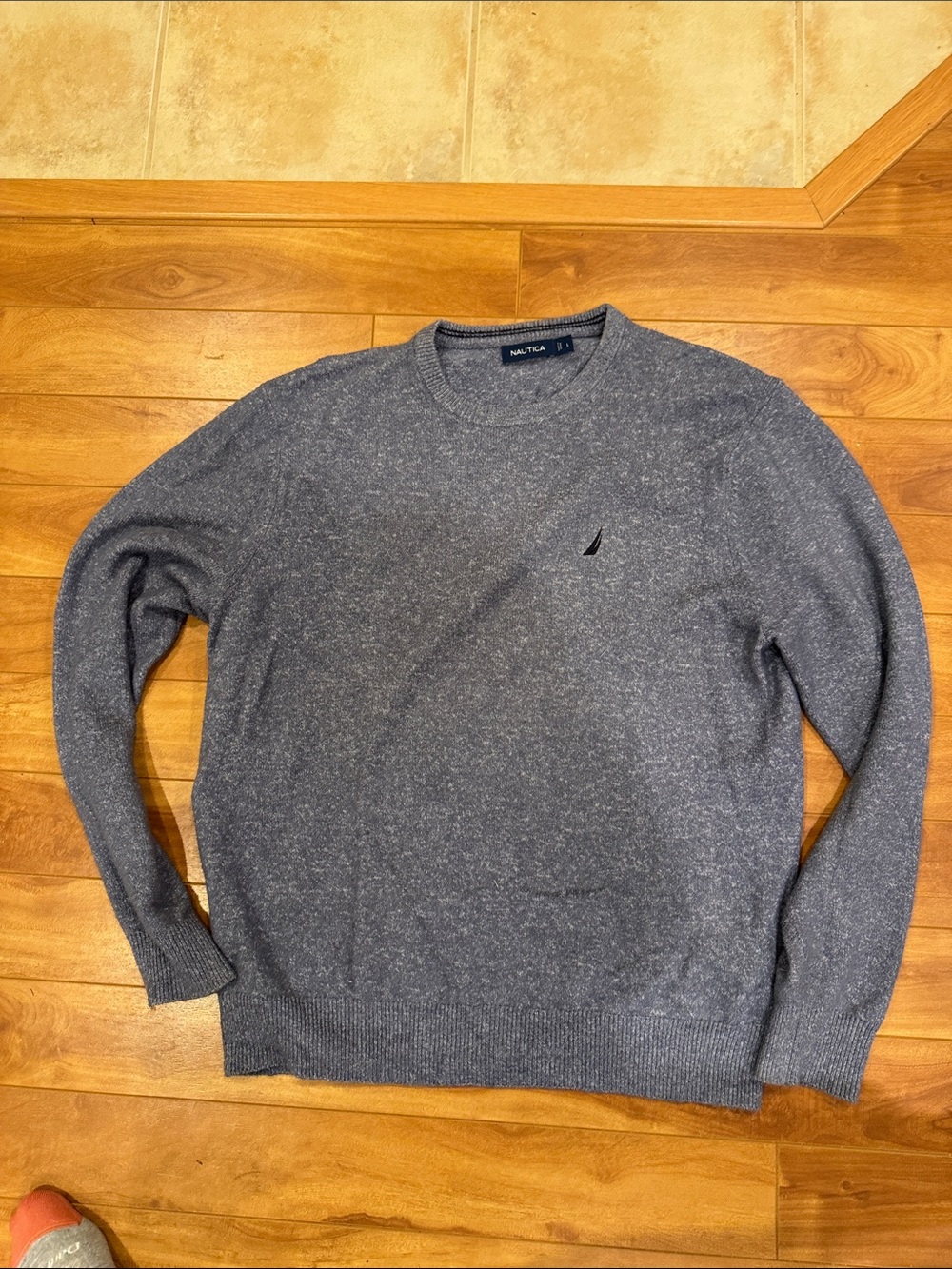 Nautica Men’s Heather Blue Crewneck Sweater